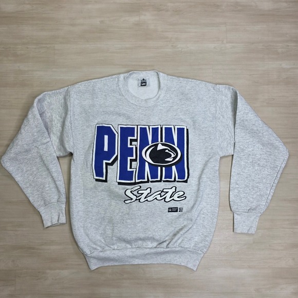 Vintage Lee Penn State Nittany Lions Gray Crewneck Sweatshirt‎ Big Print Large